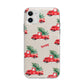 Red Christmas Truck Personalised Apple iPhone 11 in White with Bumper Case