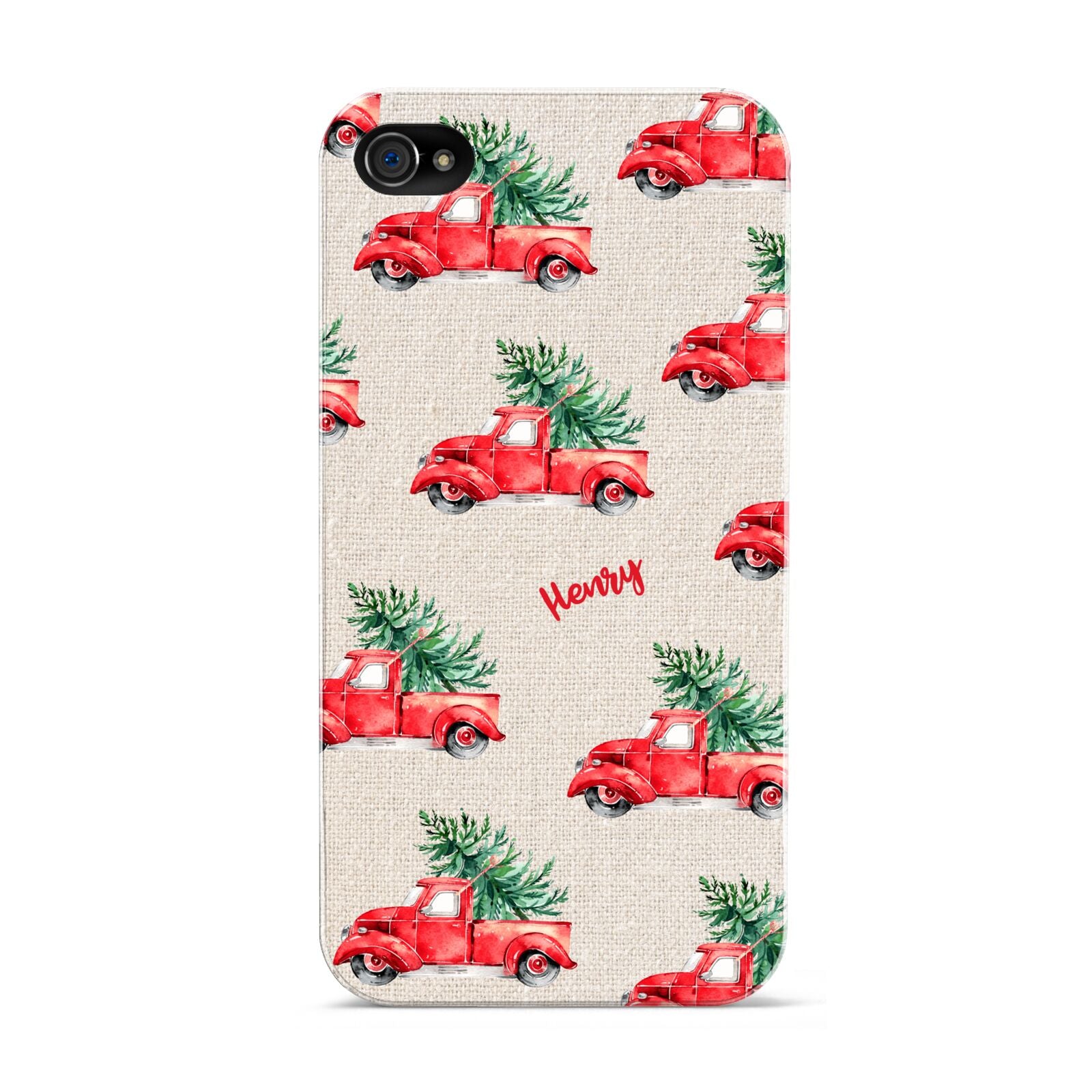 Red Christmas Truck Personalised Apple iPhone 4s Case
