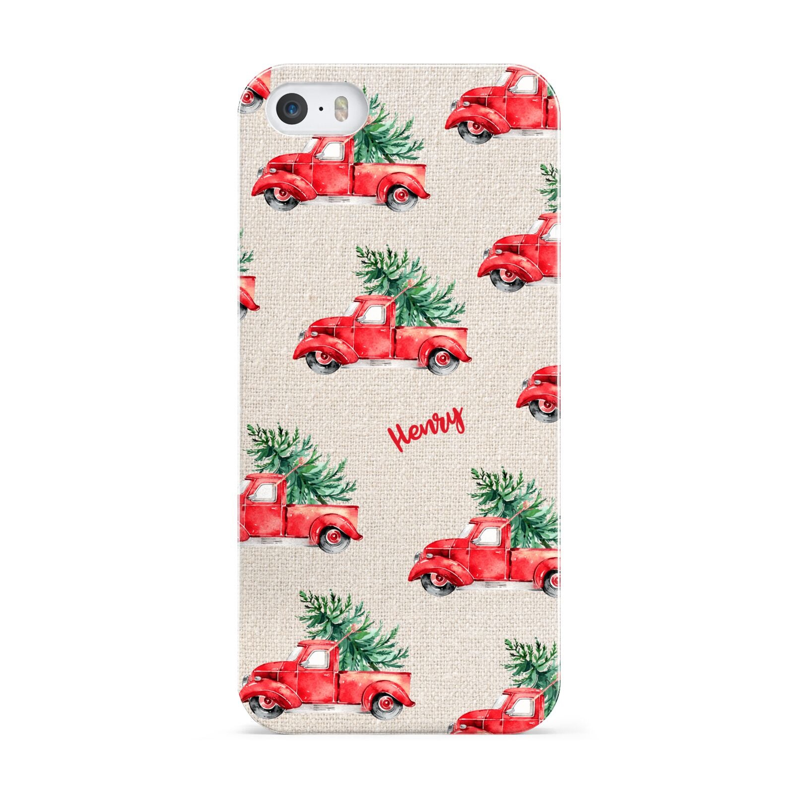 Red Christmas Truck Personalised Apple iPhone 5 Case