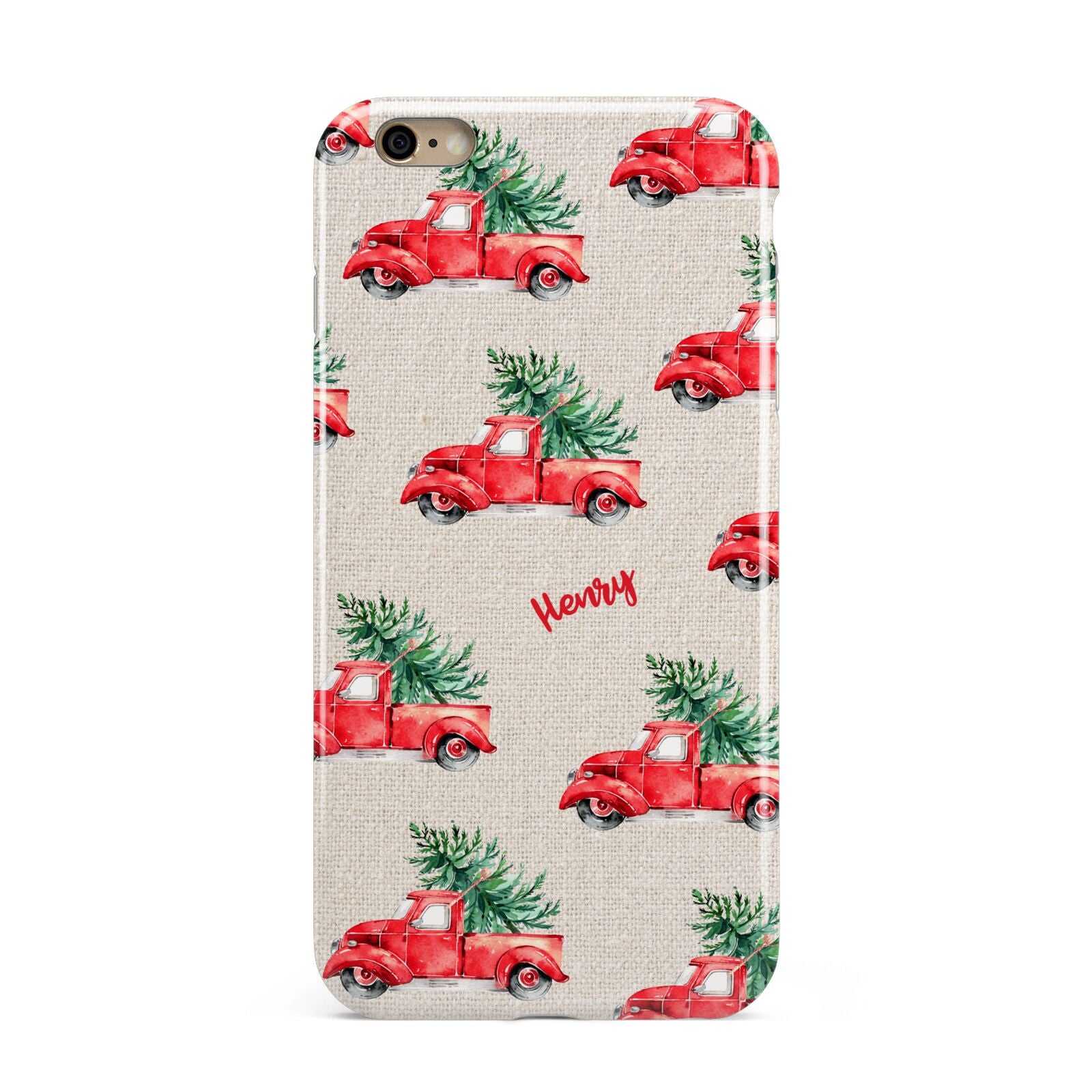 Red Christmas Truck Personalised Apple iPhone 6 Plus 3D Tough Case