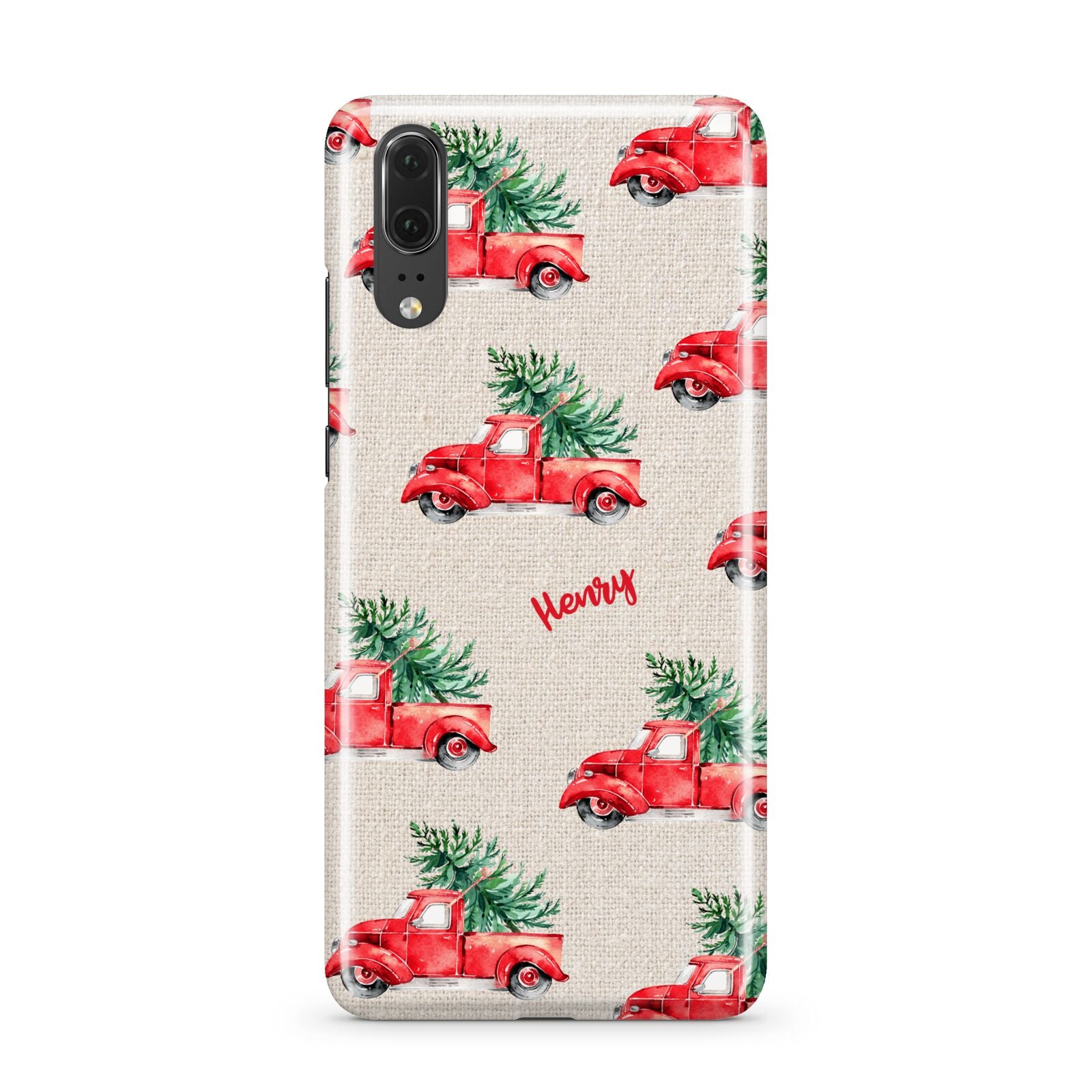 Red Christmas Truck Personalised Huawei P20 Phone Case