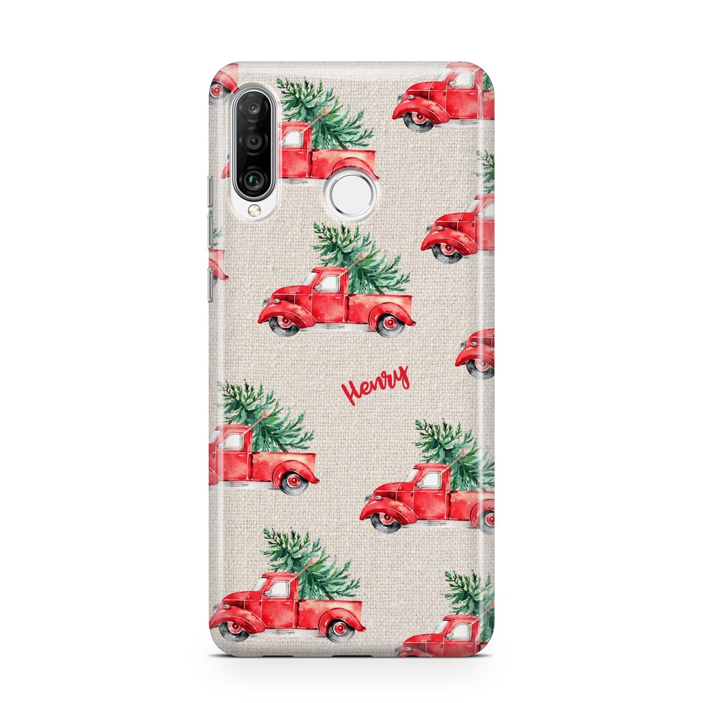 Red Christmas Truck Personalised Huawei P30 Lite Phone Case