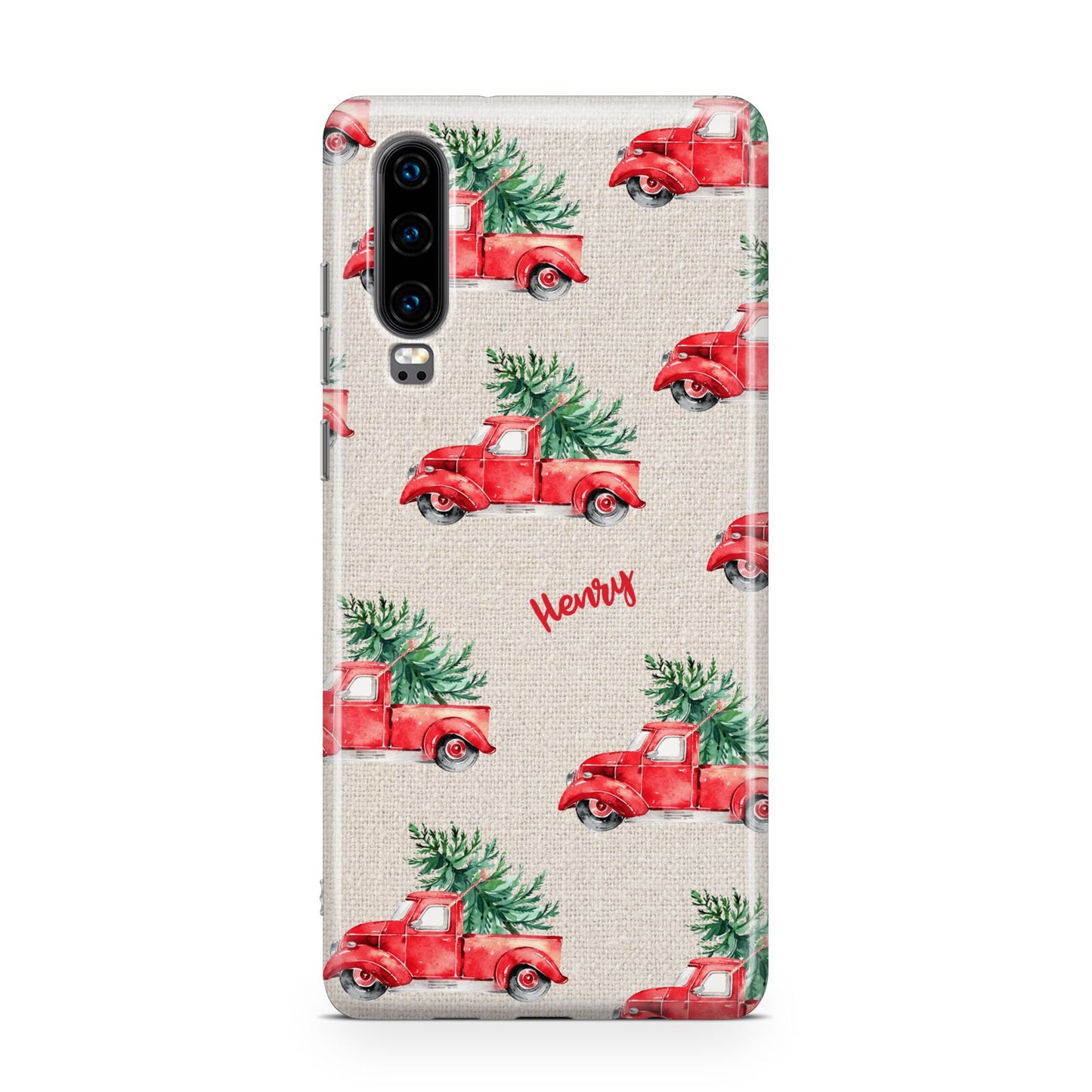 Red Christmas Truck Personalised Huawei P30 Phone Case