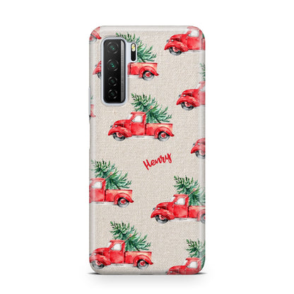 Red Christmas Truck Personalised Huawei P40 Lite 5G Phone Case