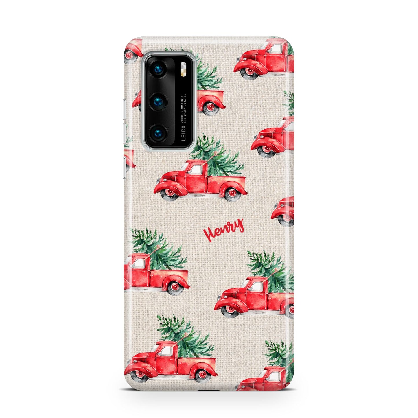 Red Christmas Truck Personalised Huawei P40 Phone Case