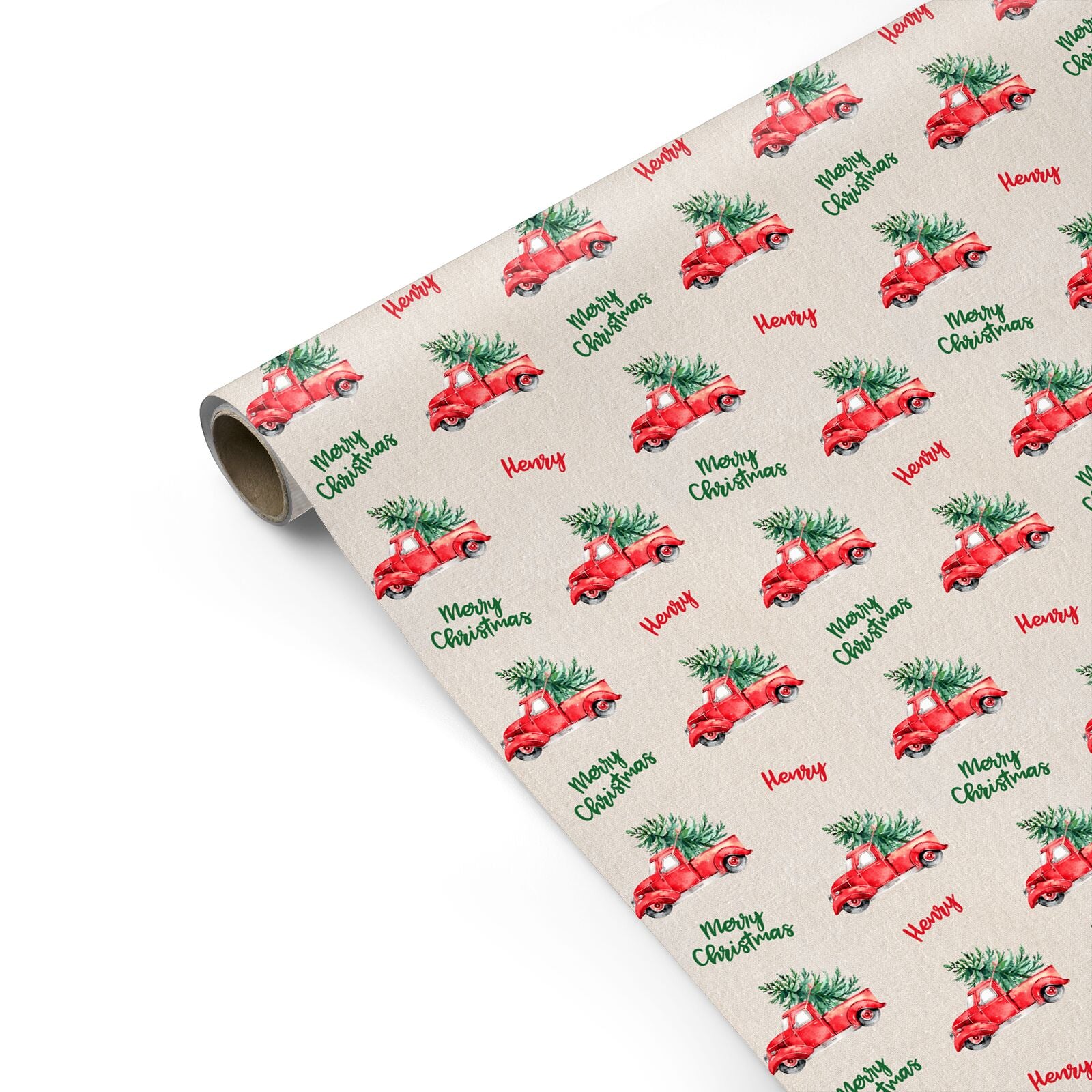 Red Christmas Truck Personalised Personalised Gift Wrap