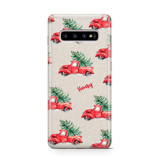 Red Christmas Truck Personalised Protective Samsung Galaxy Case