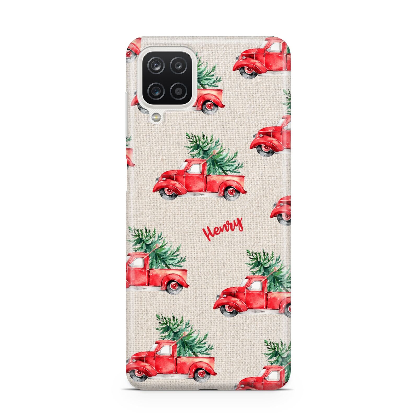 Red Christmas Truck Personalised Samsung A12 Case