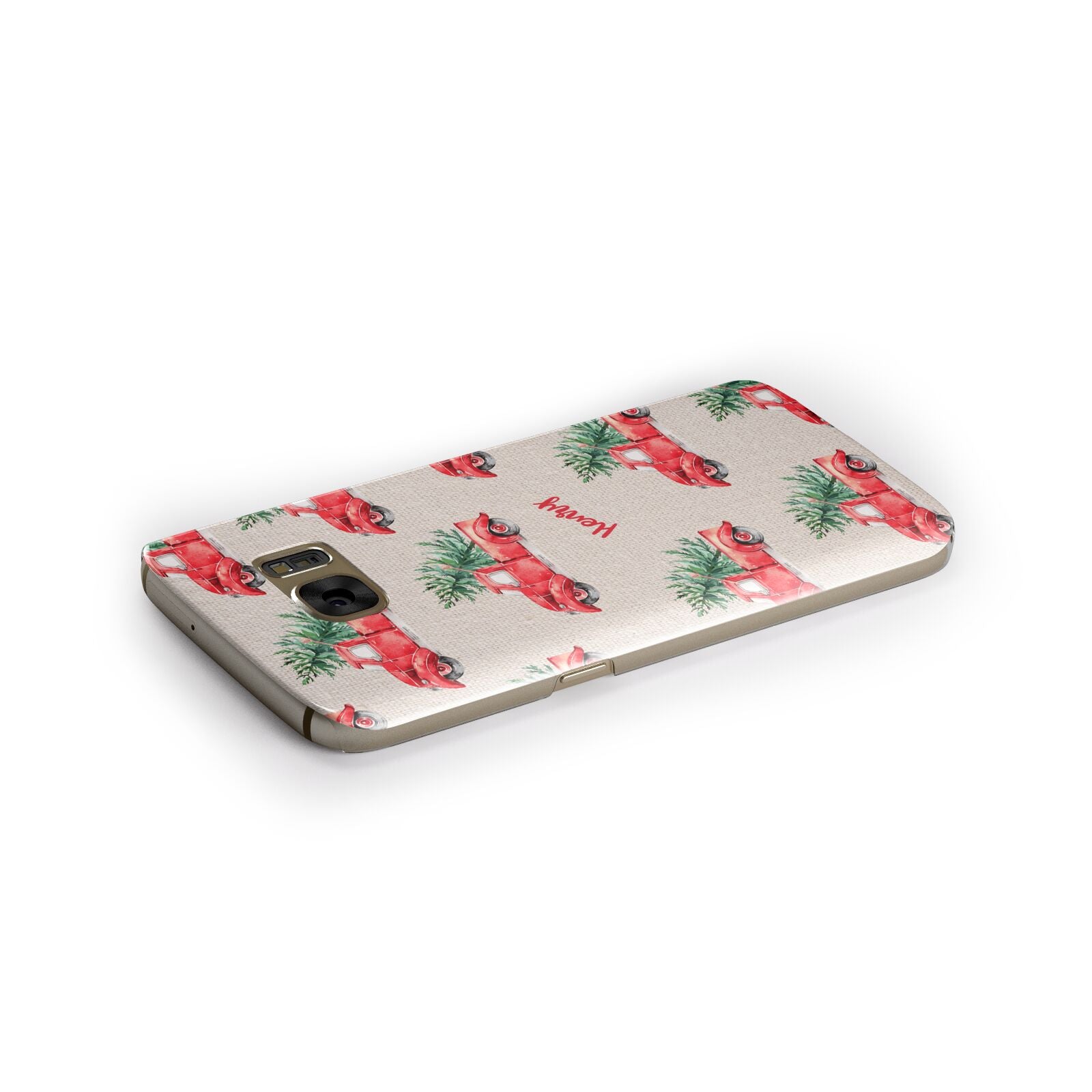 Red Christmas Truck Personalised Samsung Galaxy Case Side Close Up