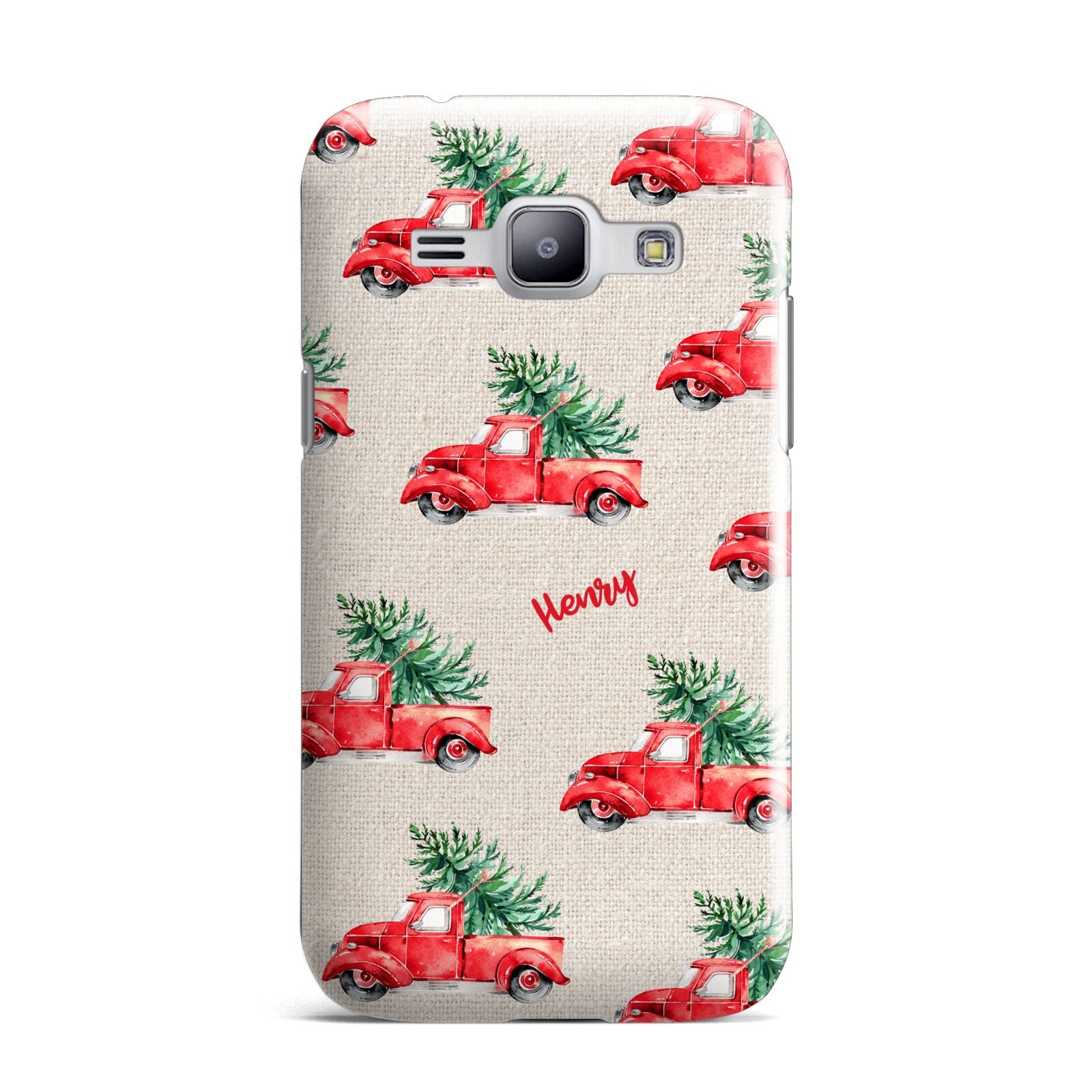 Red Christmas Truck Personalised Samsung Galaxy J1 2015 Case