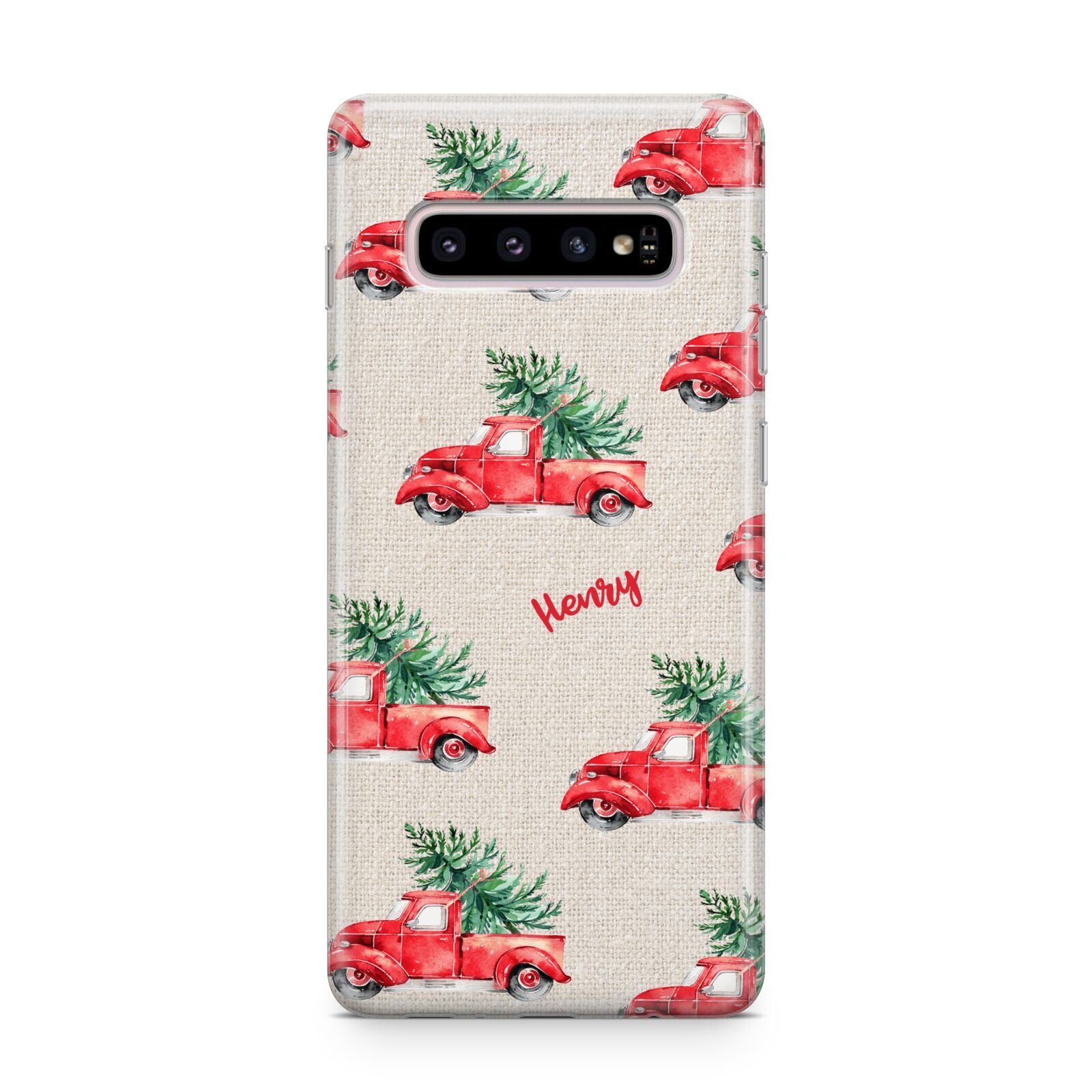 Red Christmas Truck Personalised Samsung Galaxy S10 Plus Case