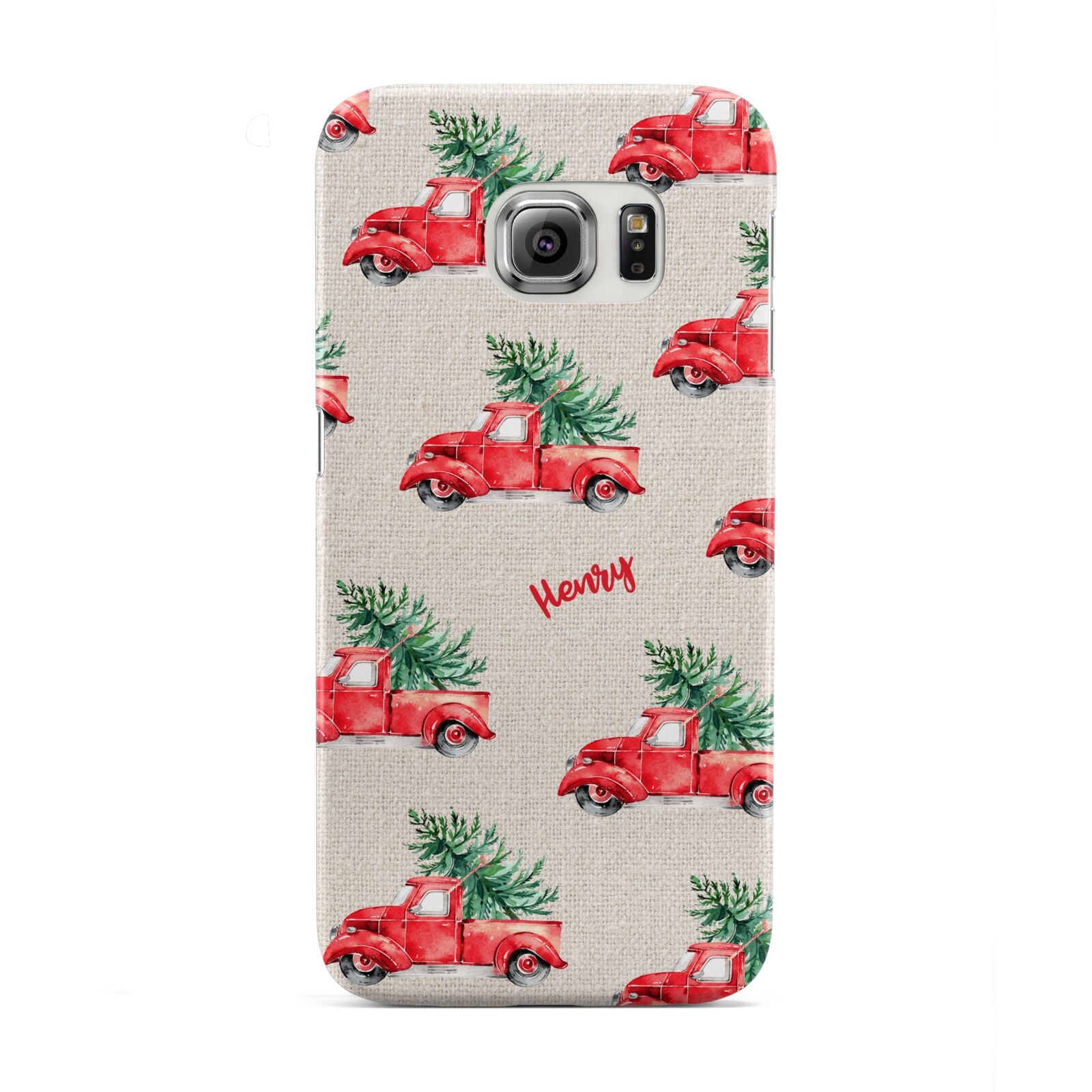 Red Christmas Truck Personalised Samsung Galaxy S6 Edge Case