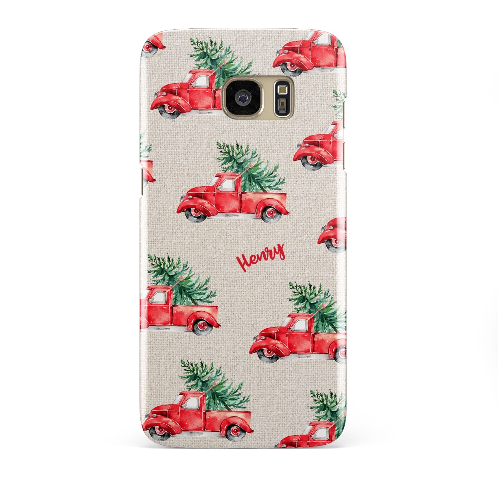 Red Christmas Truck Personalised Samsung Galaxy S7 Edge Case