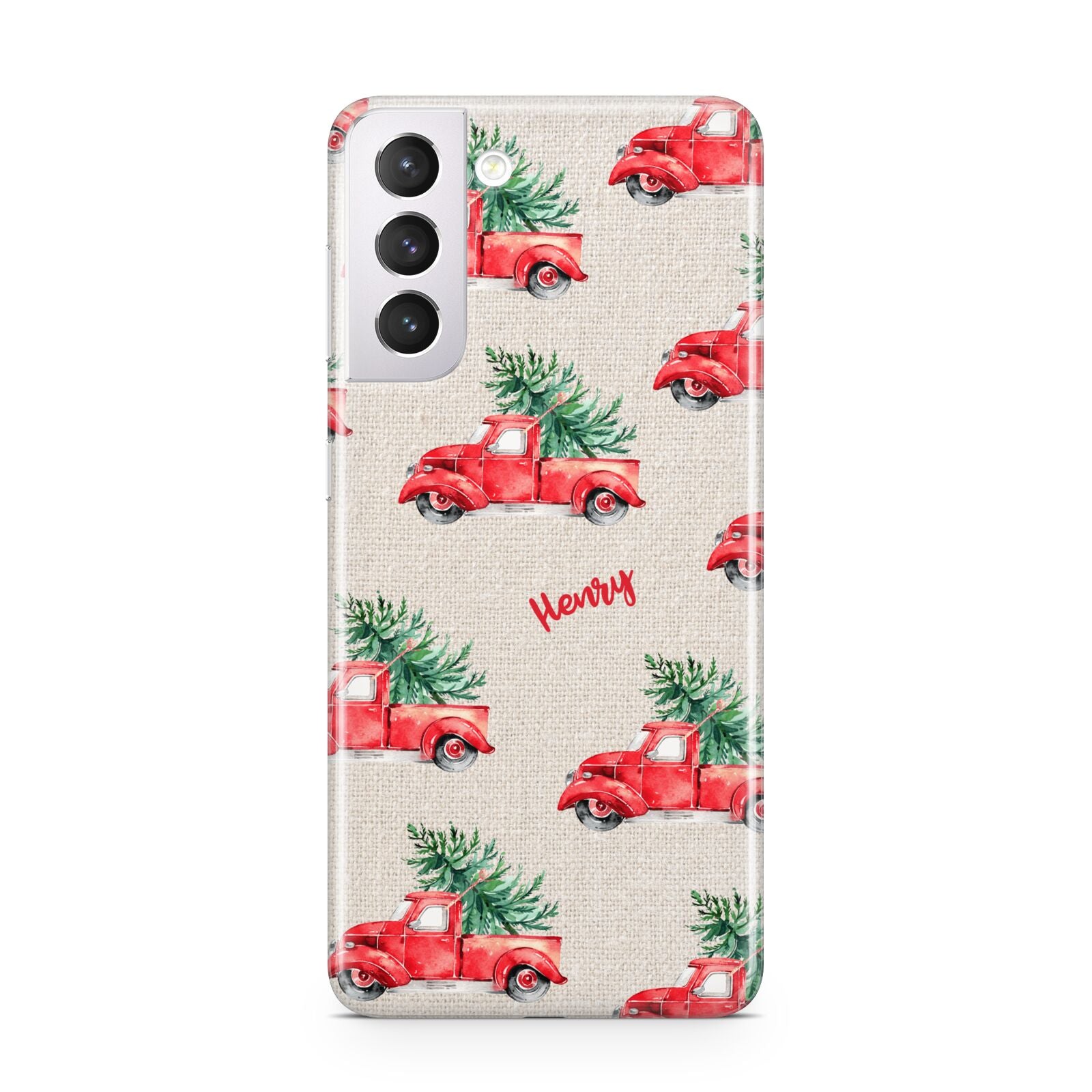 Red Christmas Truck Personalised Samsung S21 Case