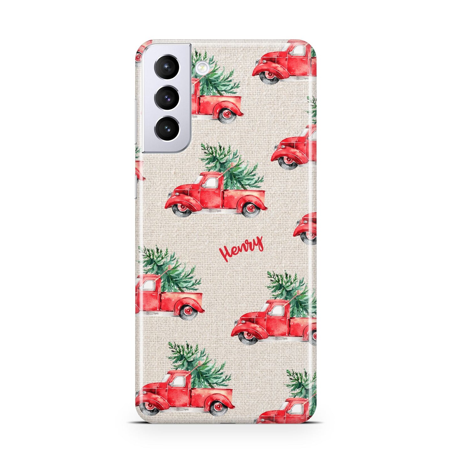 Red Christmas Truck Personalised Samsung S21 Plus Case