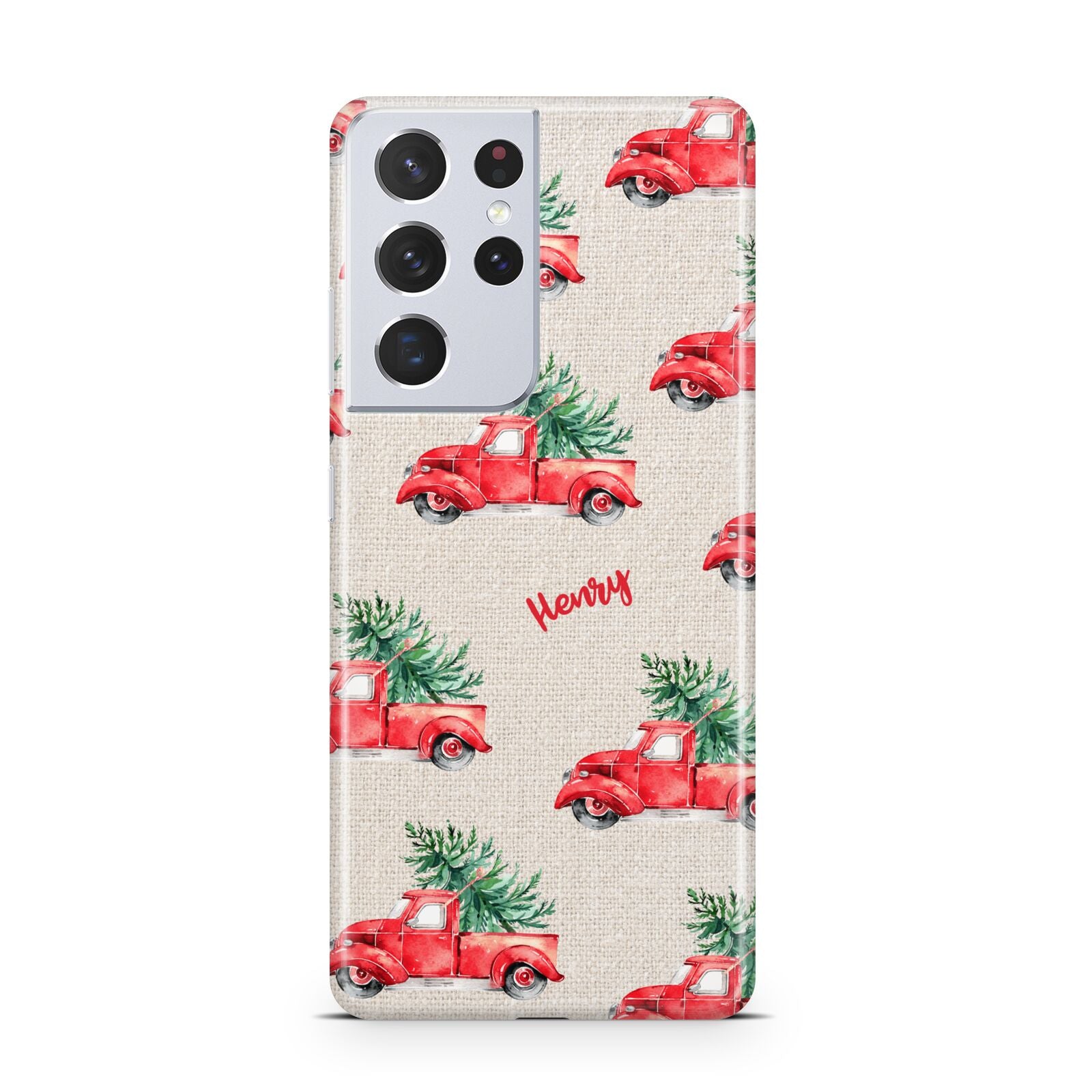 Red Christmas Truck Personalised Samsung S21 Ultra Case