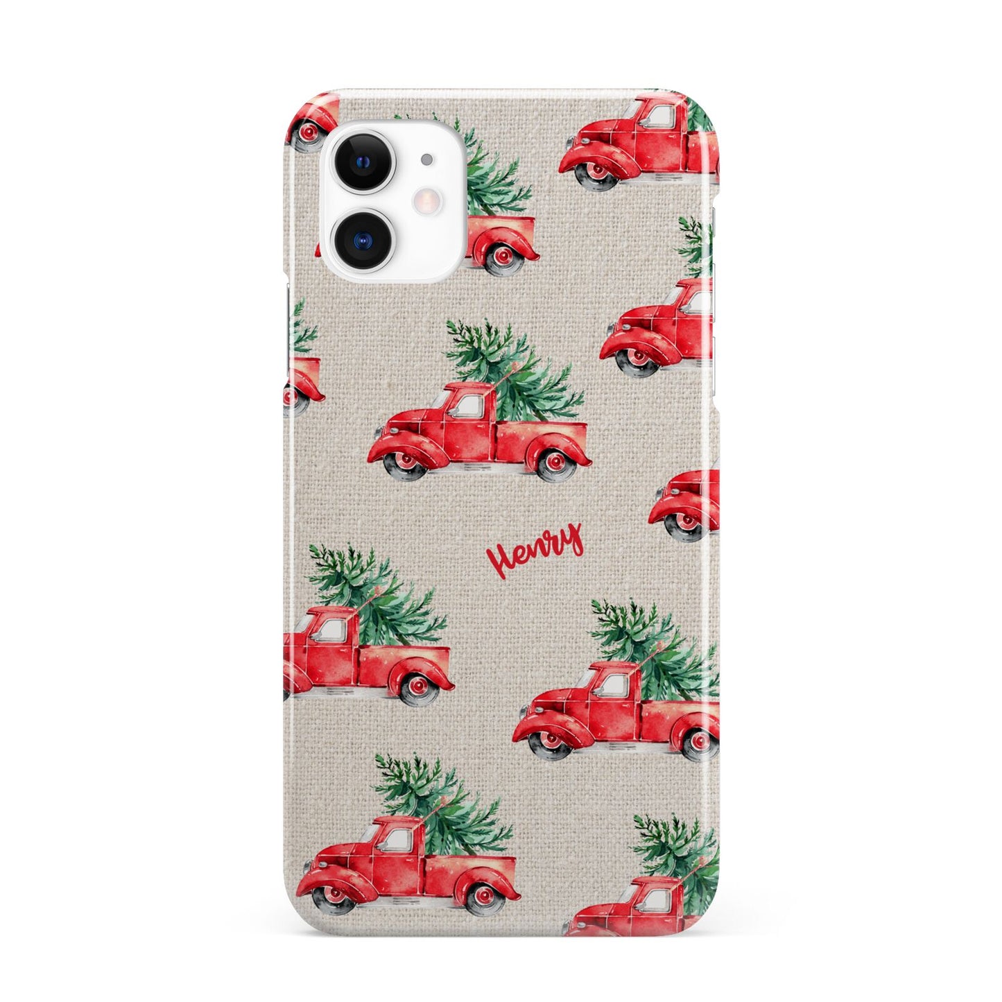 Red Christmas Truck Personalised iPhone 11 3D Snap Case