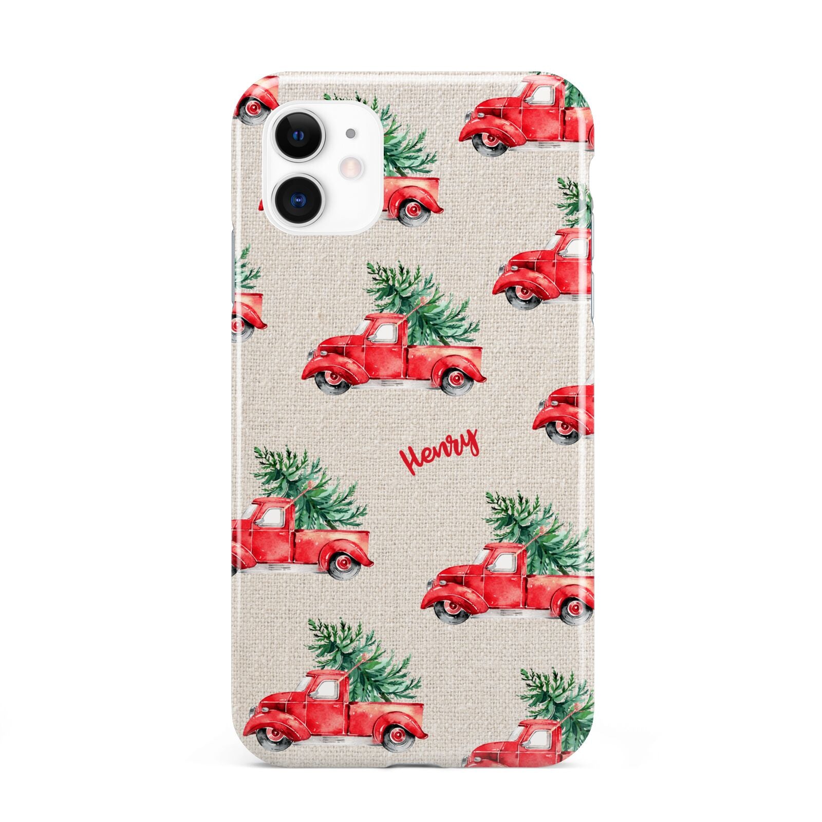 Red Christmas Truck Personalised iPhone 11 3D Tough Case