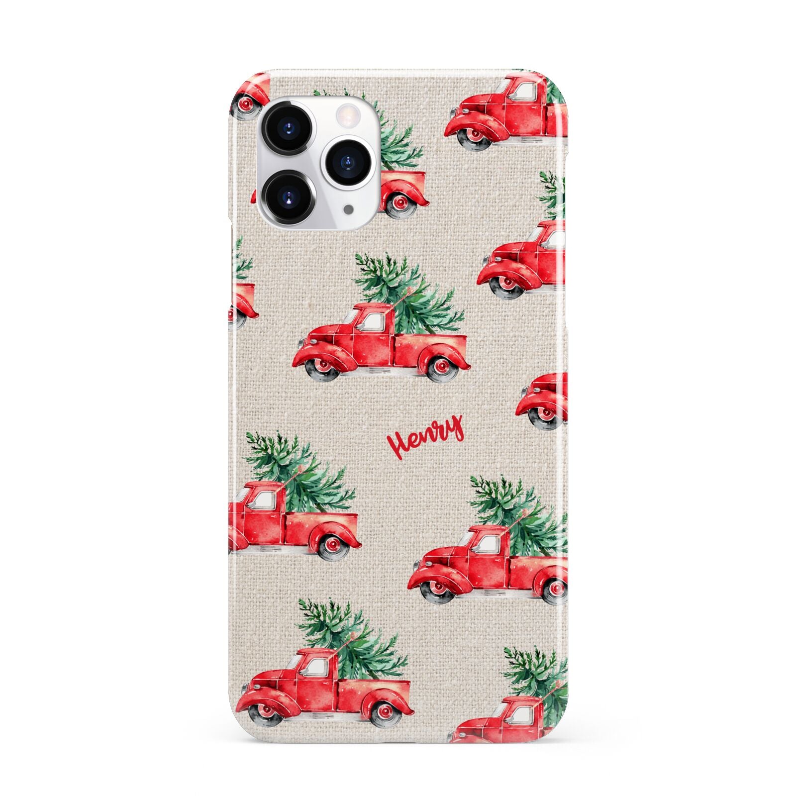 Red Christmas Truck Personalised iPhone 11 Pro 3D Snap Case