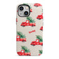 Red Christmas Truck Personalised iPhone 13 Mini Full Wrap 3D Tough Case