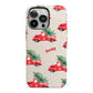 Red Christmas Truck Personalised iPhone 13 Pro Full Wrap 3D Tough Case