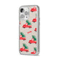 Red Christmas Truck Personalised iPhone 14 Pro Max Clear Tough Case Silver Angled Image