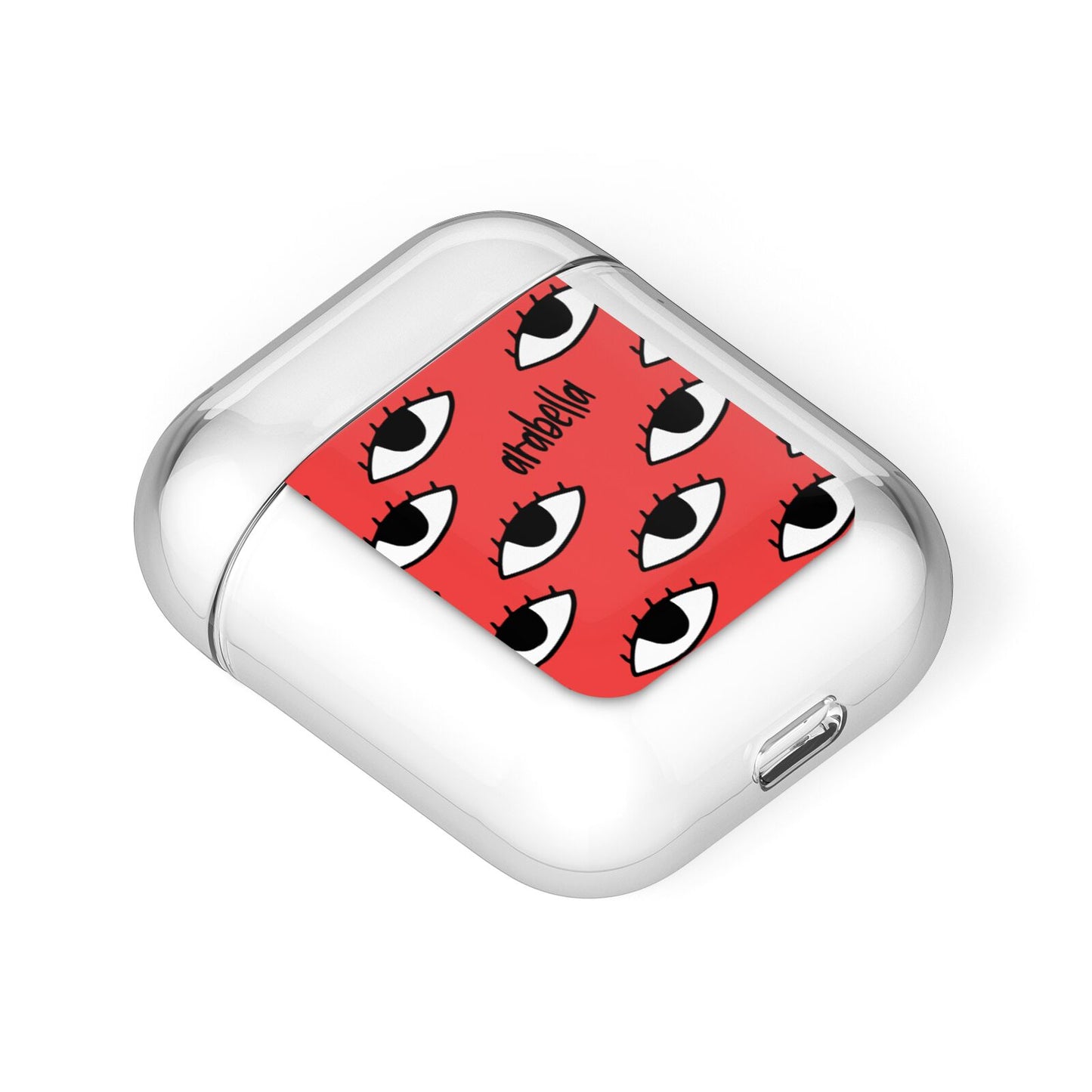 Red Eyes Custom AirPods Case Laid Flat