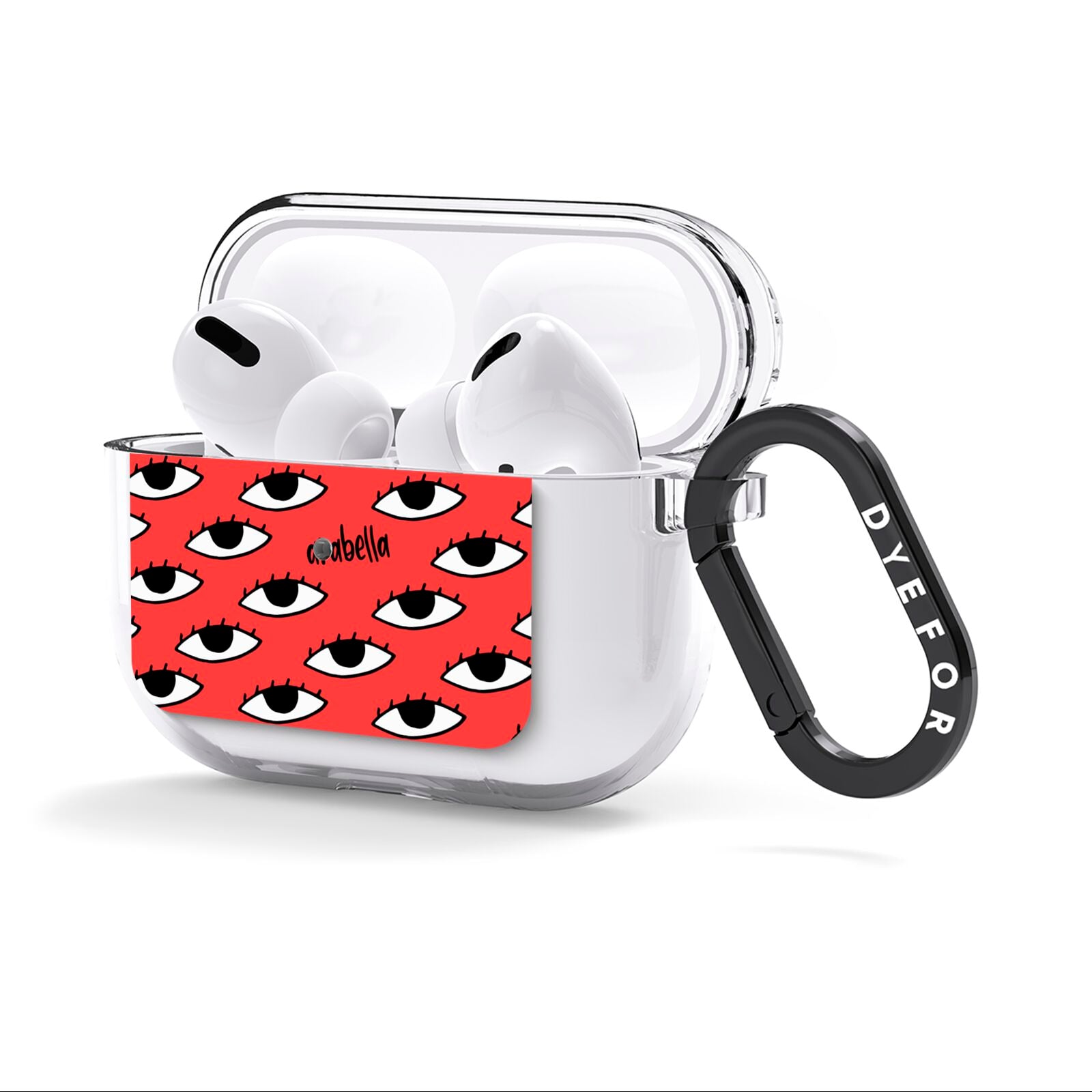 Red Eyes Custom AirPods Clear Case 3rd Gen Side Image