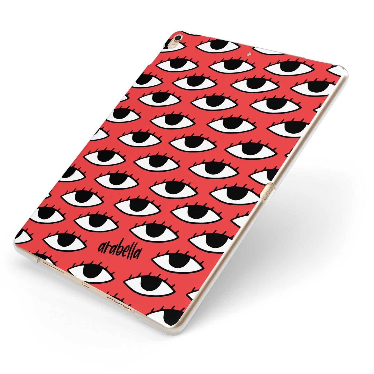 Red Eyes Custom Apple iPad Case on Gold iPad Side View