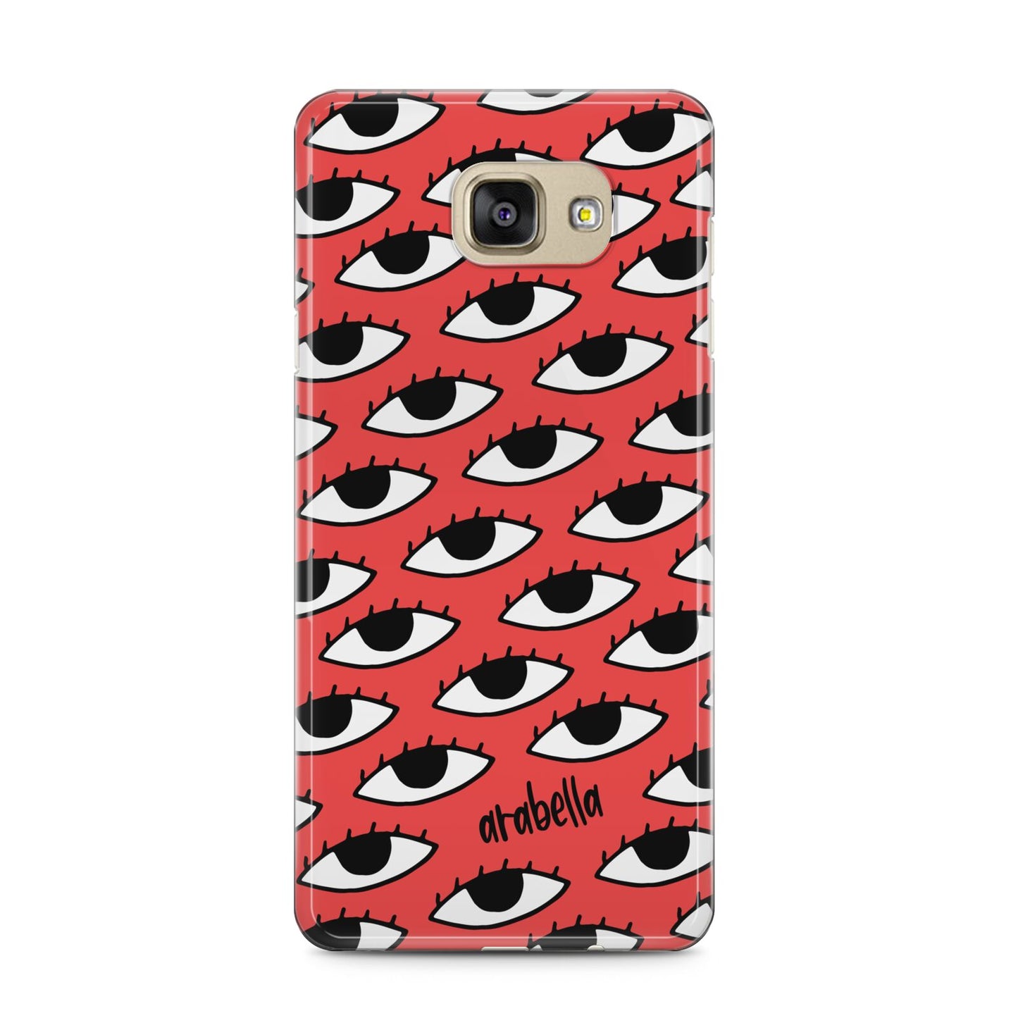 Red Eyes Custom Samsung Galaxy A5 2016 Case on gold phone