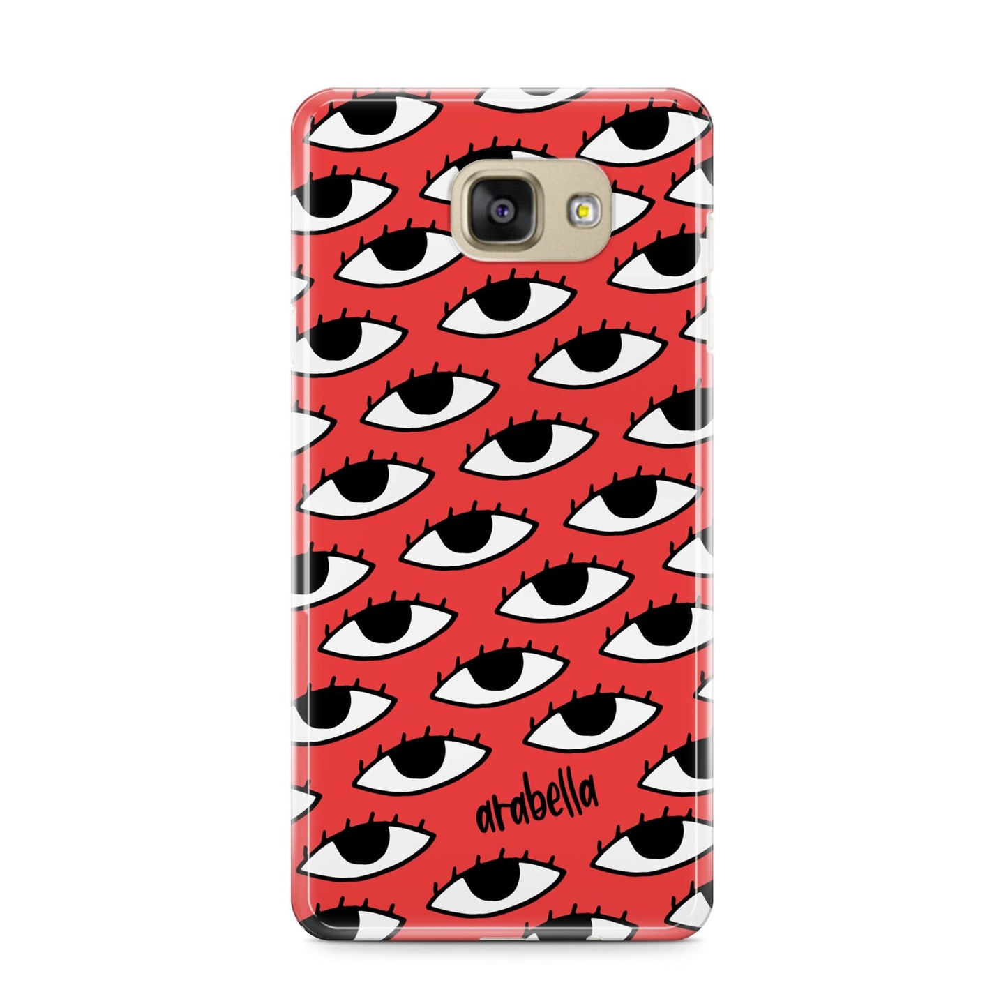 Red Eyes Custom Samsung Galaxy A9 2016 Case on gold phone