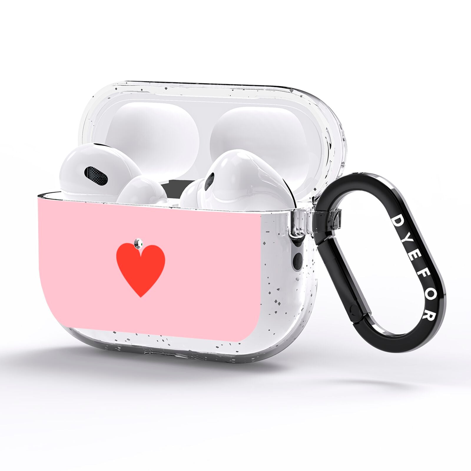 Red Heart AirPods Pro Glitter Case Side Image