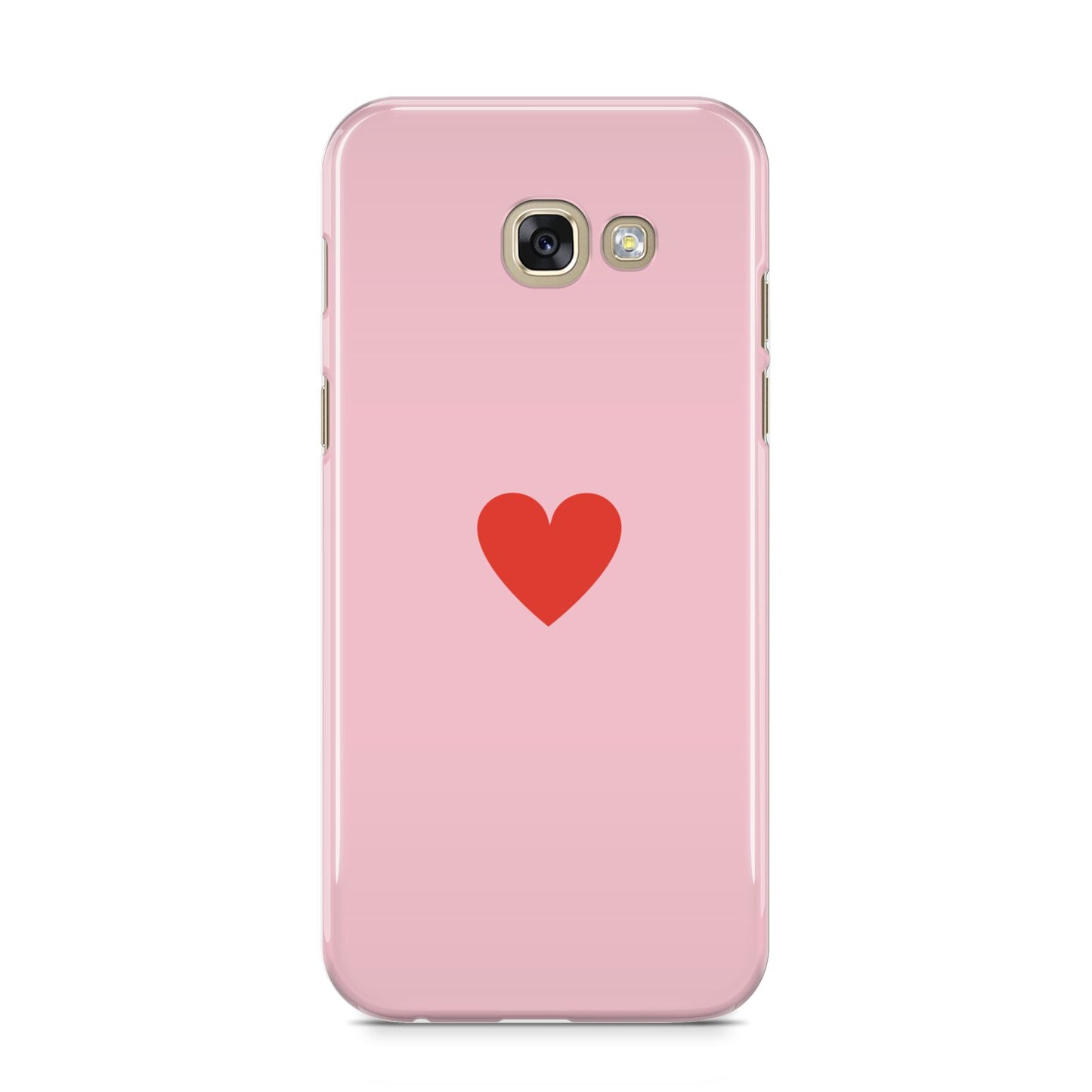 Red Heart Samsung Galaxy A5 2017 Case on gold phone