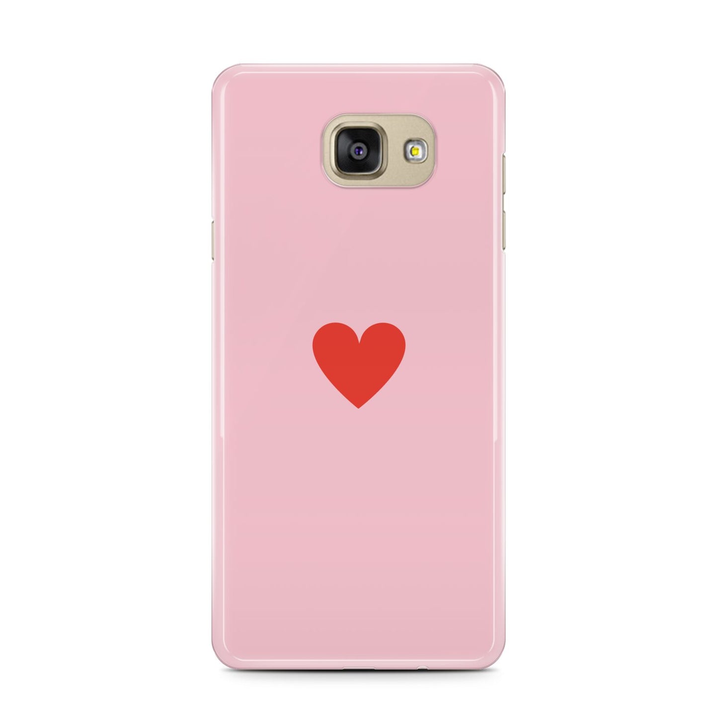 Red Heart Samsung Galaxy A7 2016 Case on gold phone