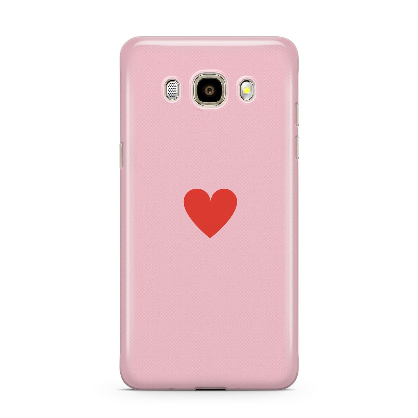 Red Heart Samsung Galaxy J7 2016 Case on gold phone