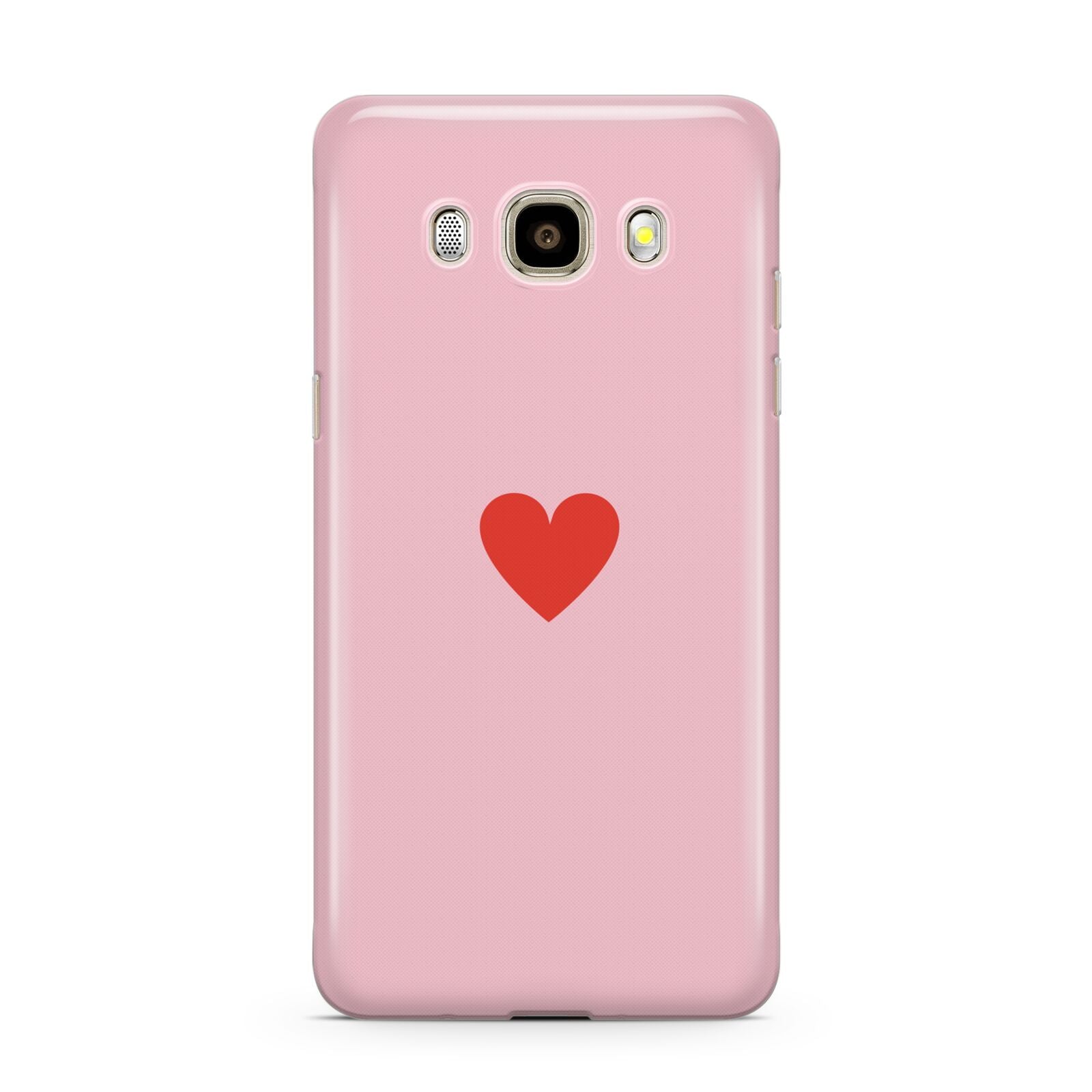 Red Heart Samsung Galaxy J7 2016 Case on gold phone