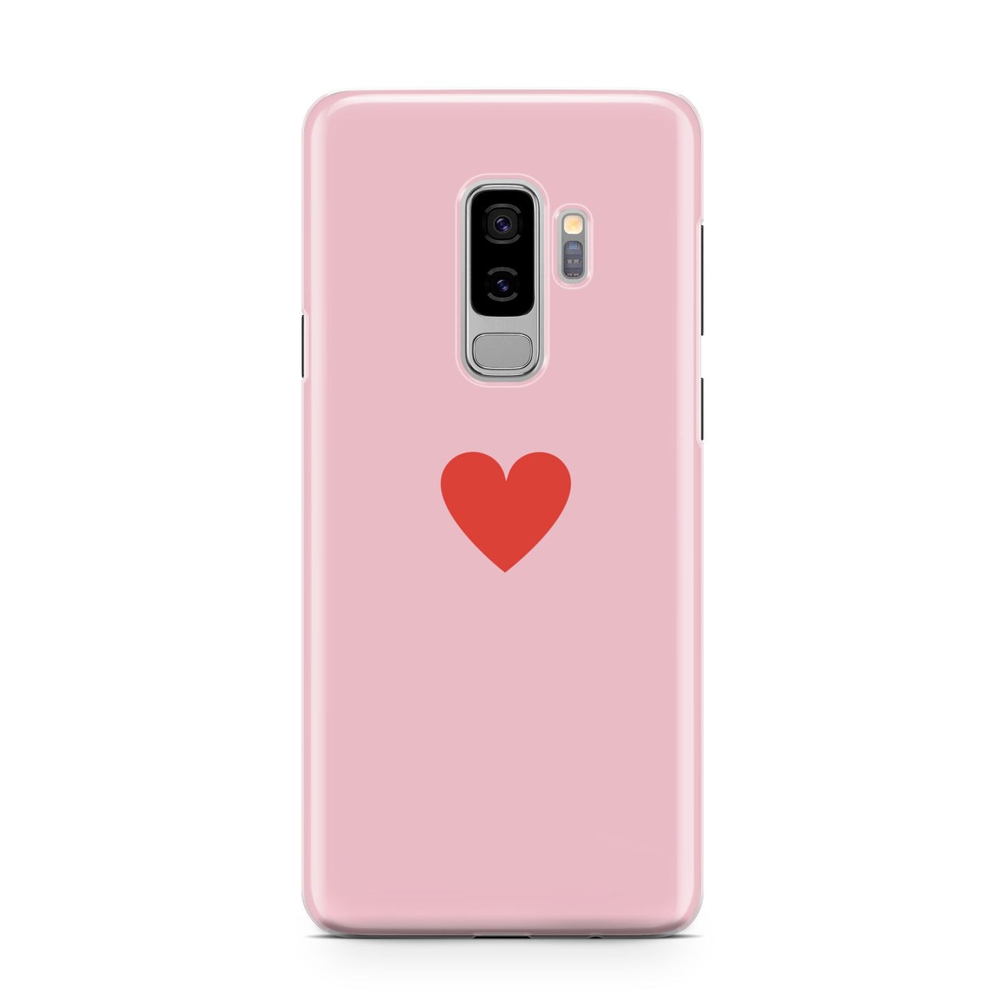 Red Heart Samsung Galaxy S9 Plus Case on Silver phone