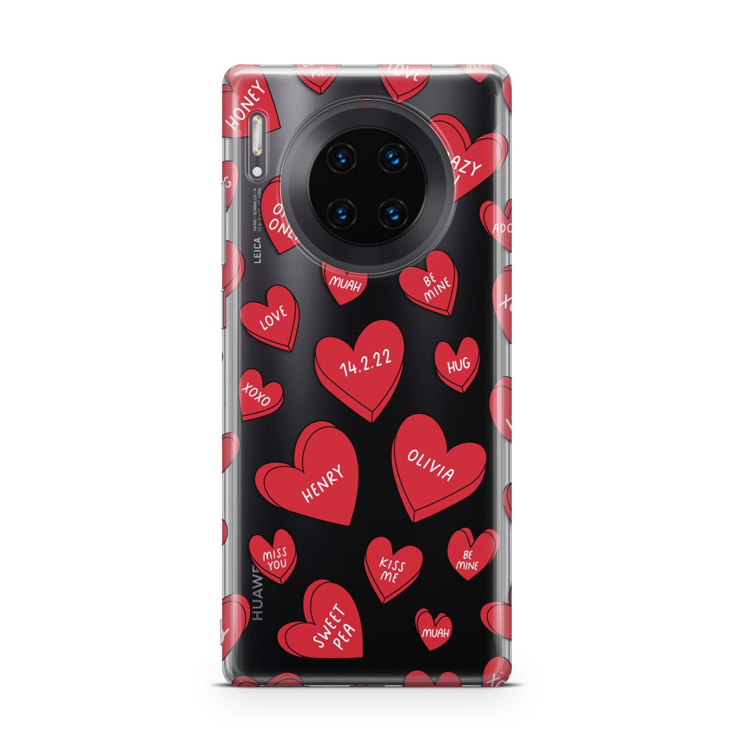 Red Hearts Couples Personalised Huawei Mate 30 Pro Phone Case