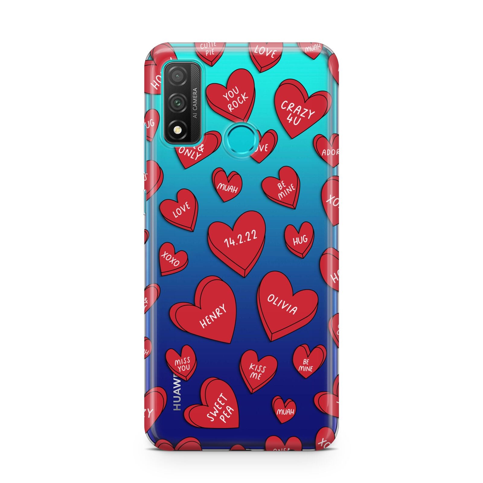 Red Hearts Couples Personalised Huawei P Smart 2020