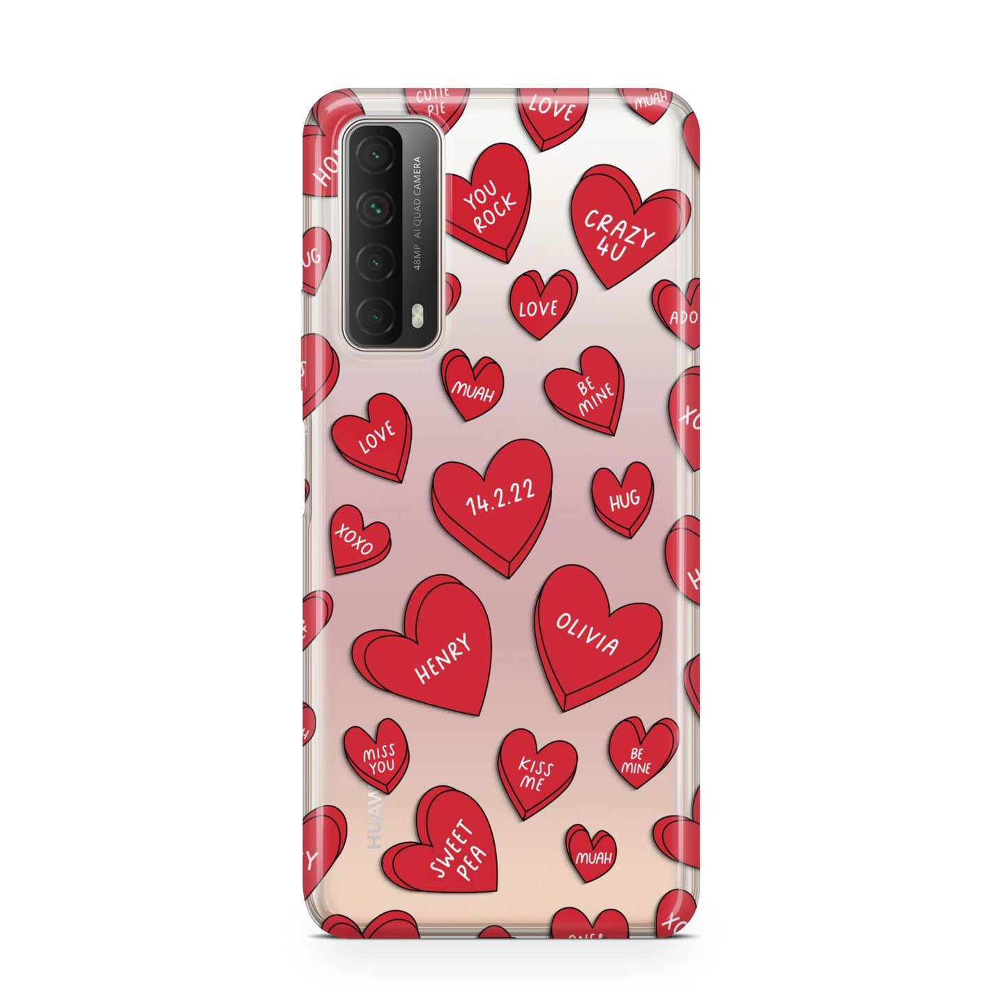 Red Hearts Couples Personalised Huawei P Smart 2021