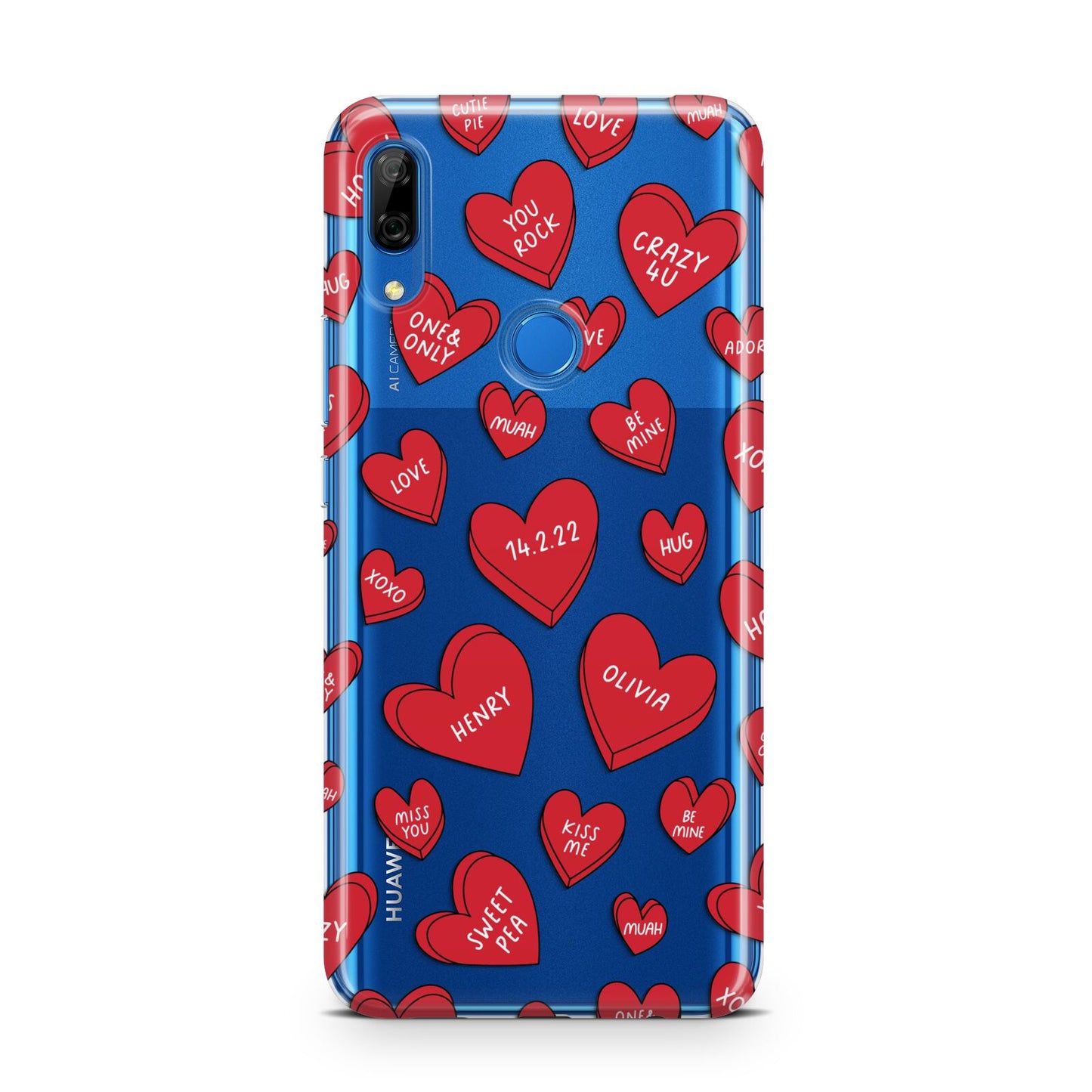 Red Hearts Couples Personalised Huawei P Smart Z