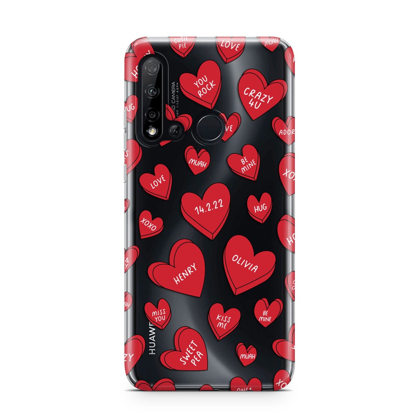 Red Hearts Couples Personalised Huawei P20 Lite 5G Phone Case