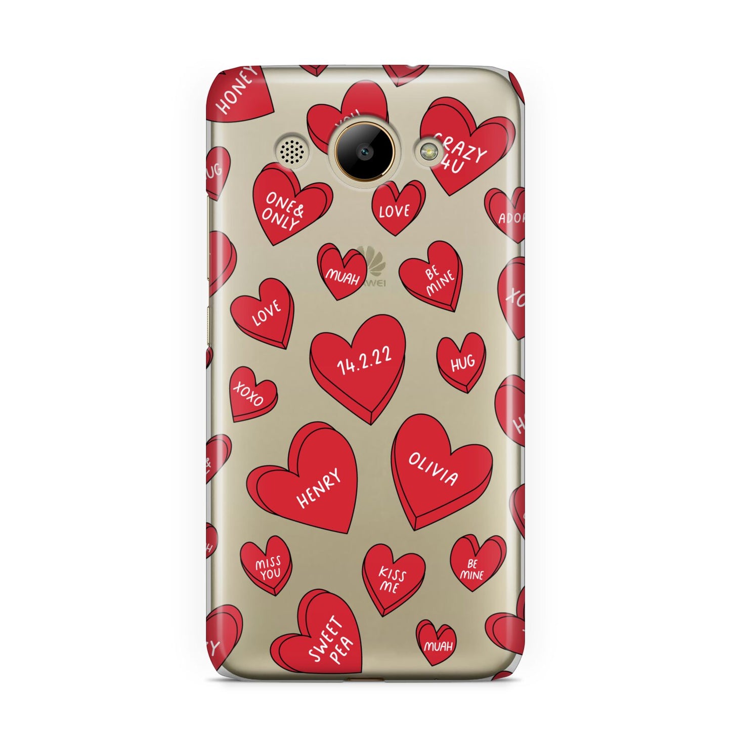 Red Hearts Couples Personalised Huawei Y3 2017