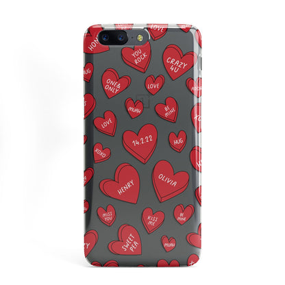 Red Hearts Couples Personalised OnePlus Case