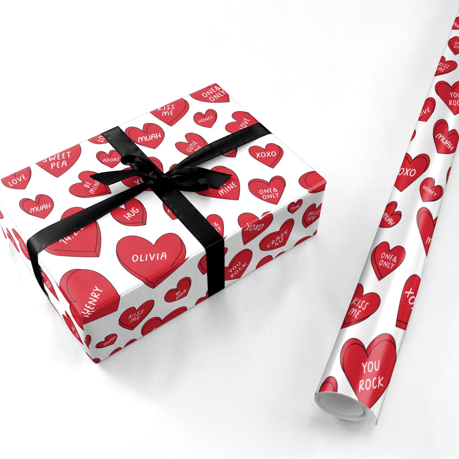 Red Heart Print Wrapping Paper - Vibrant Home