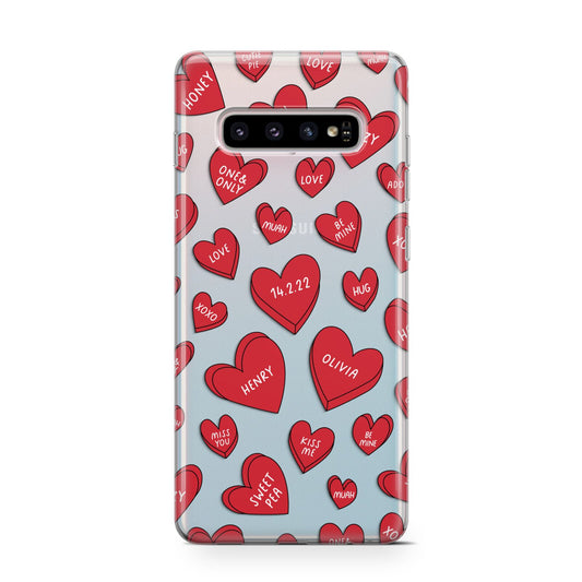 Red Hearts Couples Personalised Protective Samsung Galaxy Case