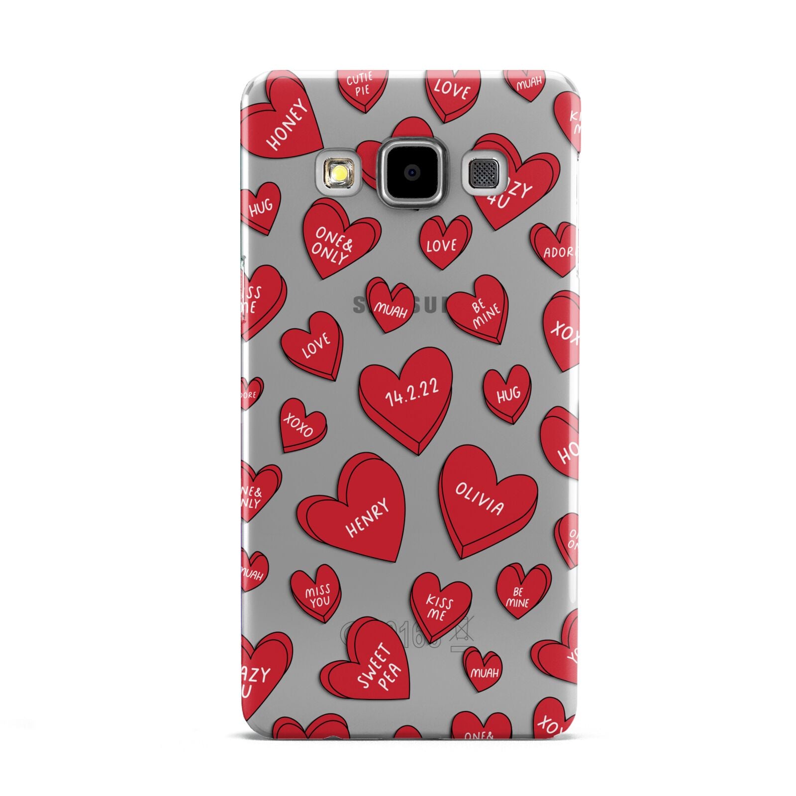 Red Hearts Couples Personalised Samsung Galaxy A5 Case