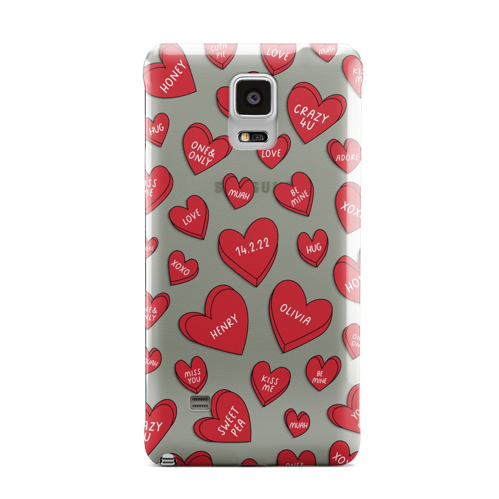 Red Hearts Couples Personalised Samsung Galaxy Note 4 Case