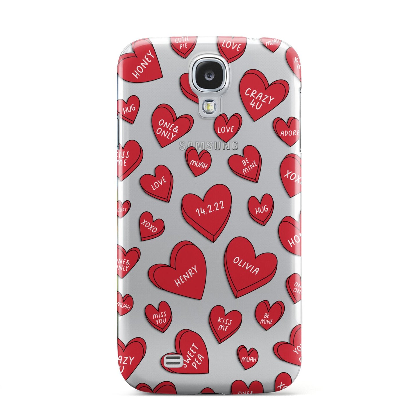 Red Hearts Couples Personalised Samsung Galaxy S4 Case