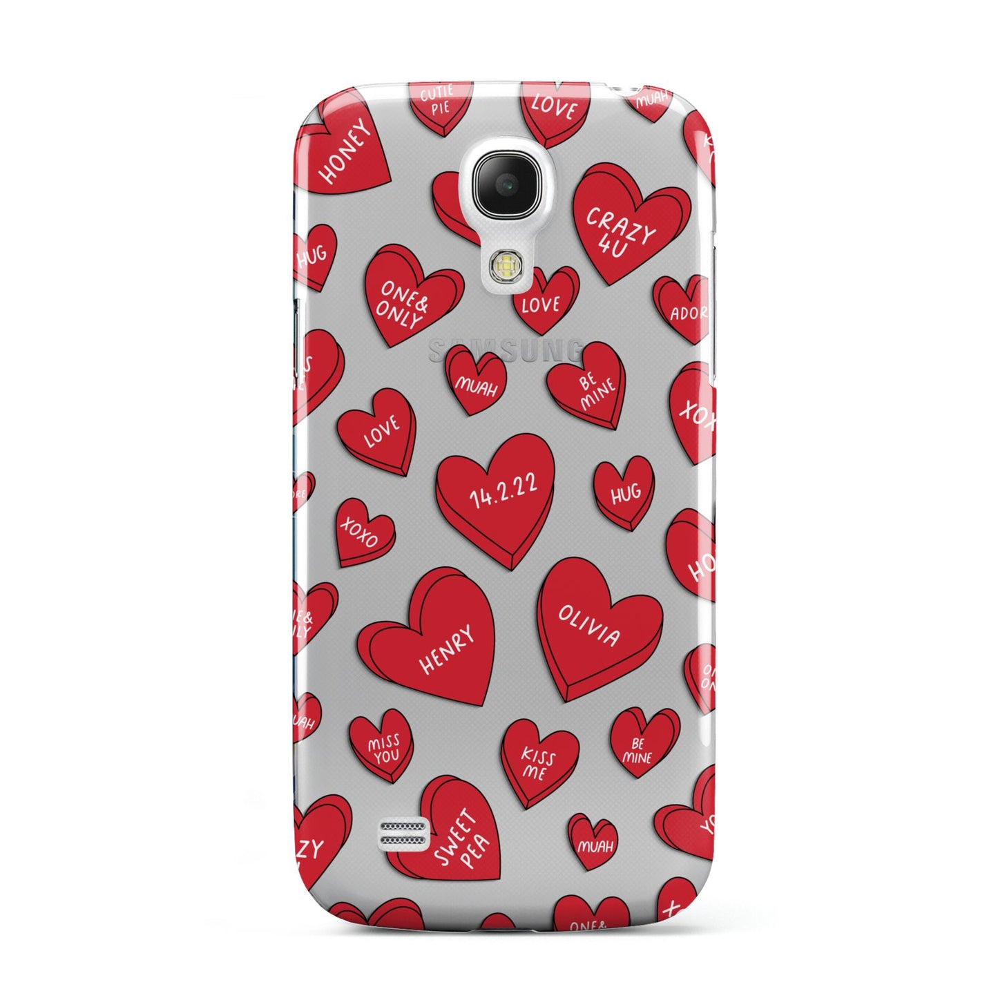 Red Hearts Couples Personalised Samsung Galaxy S4 Mini Case